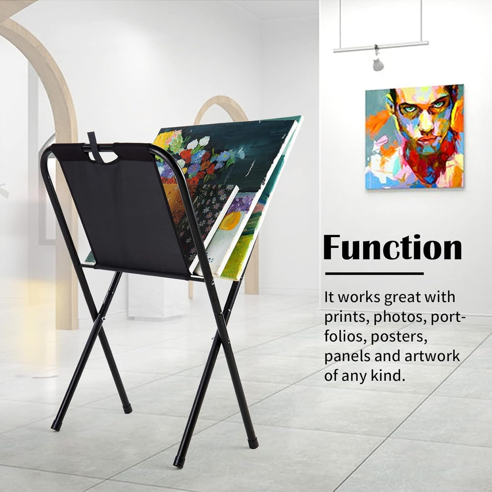 Small Canvas Print Rack - Portable Folding Art Display Rack for Posters, Artwork