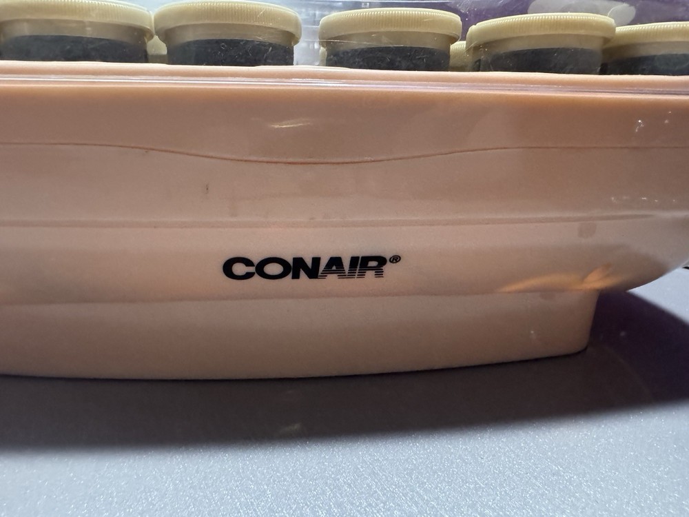 Conair Electric Hot Rollers Set, 1in Barrel, Indicator Light, Pink Beige White