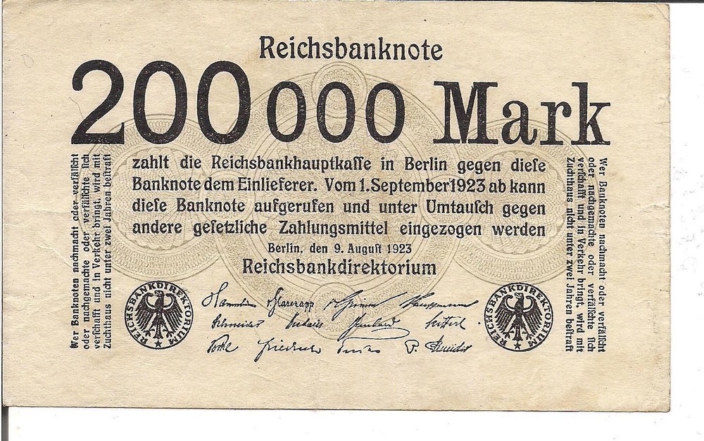 GERMANY, 200000 MARK, P#100, 1923