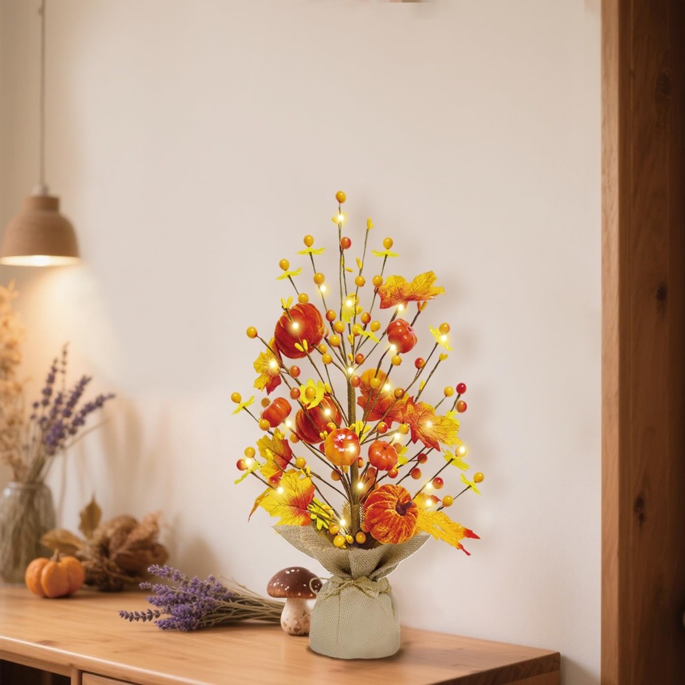 Fall Decorations for Home 18 Inch Tree, Decor 18 Inches, Yellow