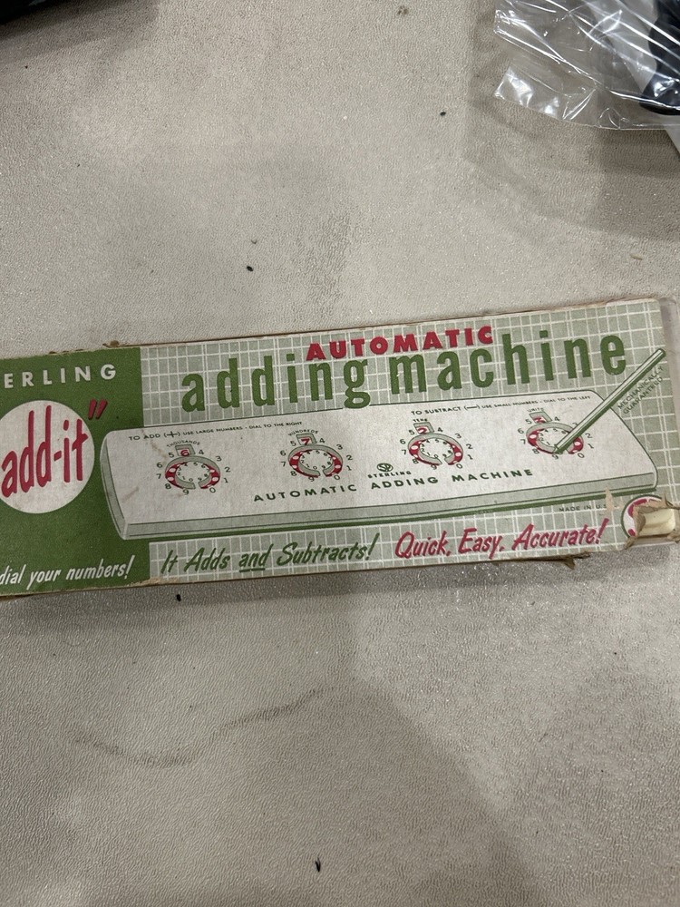 Sterling Dial-A-Matic Automatic Adding Machine Mechanical Arithmetic