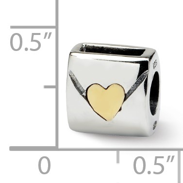 Silver & 14k Reflections Love Note Bead QRS202