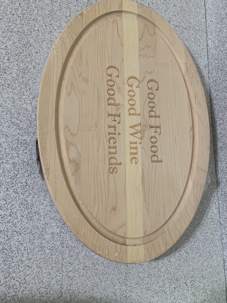 PERSONALIZED MAPLE WOOD CUTTING + CHEESEBOARD 18 X 12" OVAL
