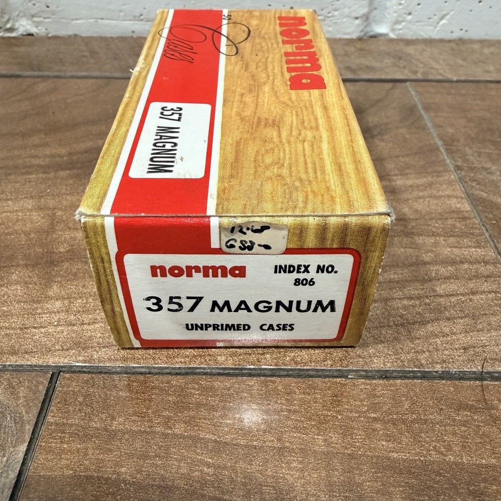 Vintage Norma .357 Magnum EMPTY Ammo Box w/ Insert & Handloader Notes