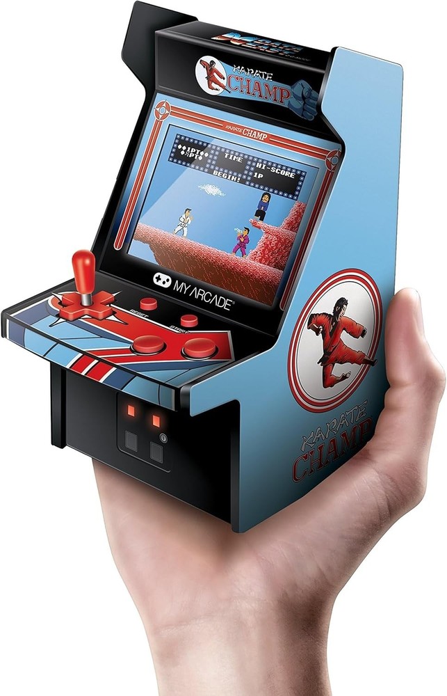 Retro-Inspired Karate Champ Mini Arcade Machine with Speaker & Volume Control