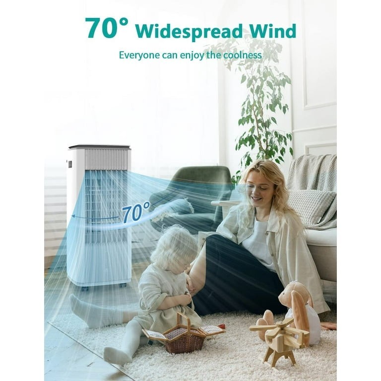 Small Portable Air Conditioner 110V Evaporative Cooler 23" White w/ Remote