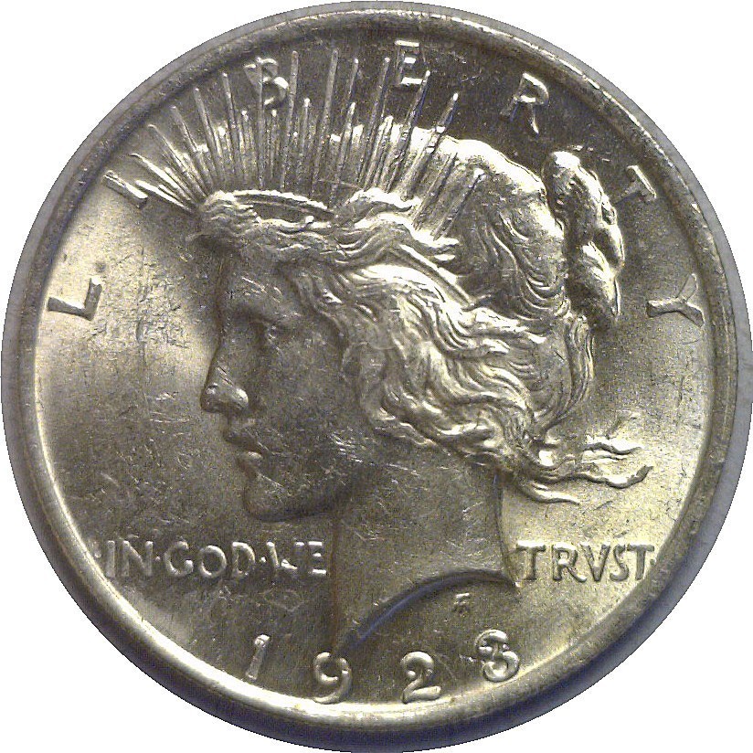 1923 $1 Silver Peace Dollar Uncirculated