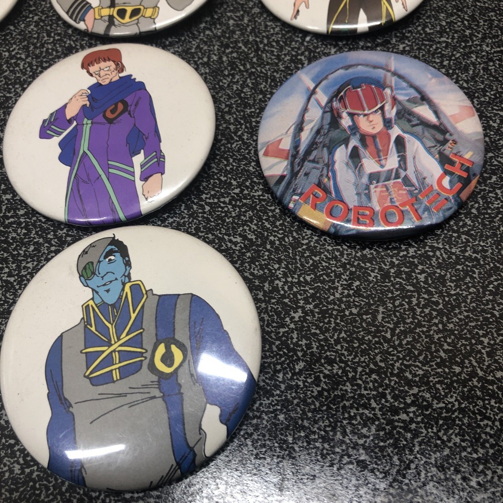 Robotech Harmony Gold Button Pin Back 1985 2 Inches Rare Hat Backpack Buttons