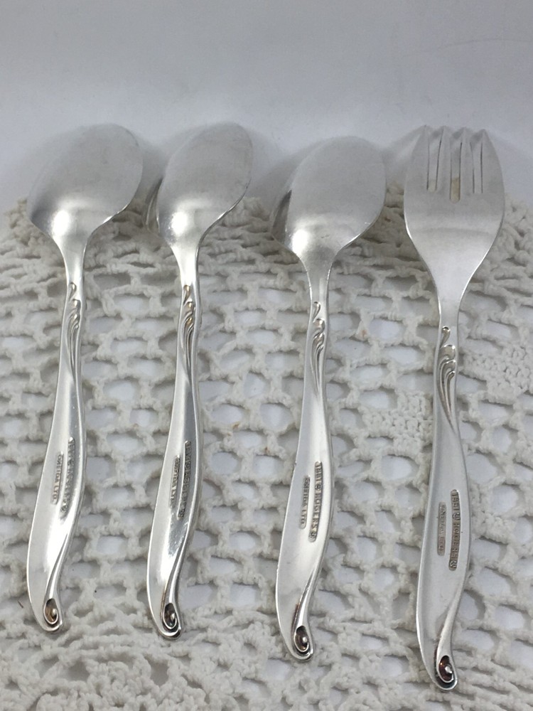 Oneida Silver Skyward Silverplate 3-pc Teaspoons & 1 Salad Fork Flatware