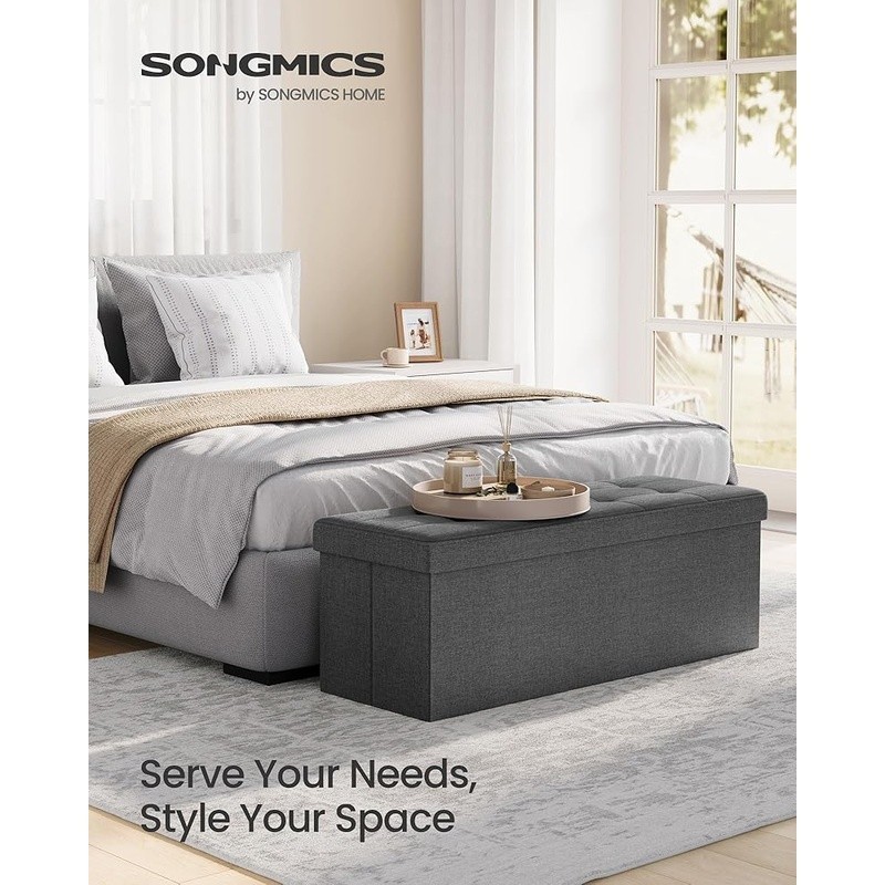 Folding Storage Ottoman Quick Assembly Ample Storage Durable Versatile Use