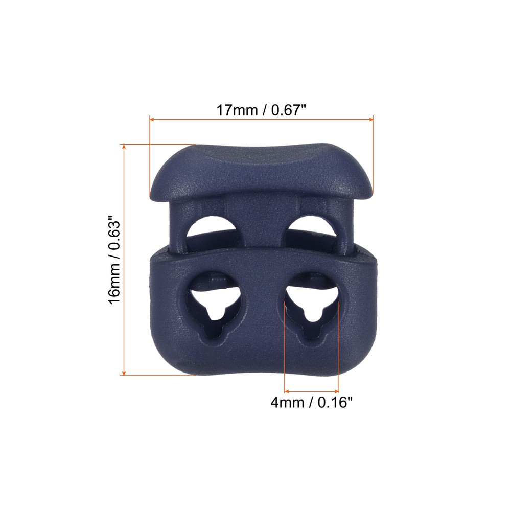 Cord Locks, 30 Pack Oval Spring Toggle Stopper, Navy Blue