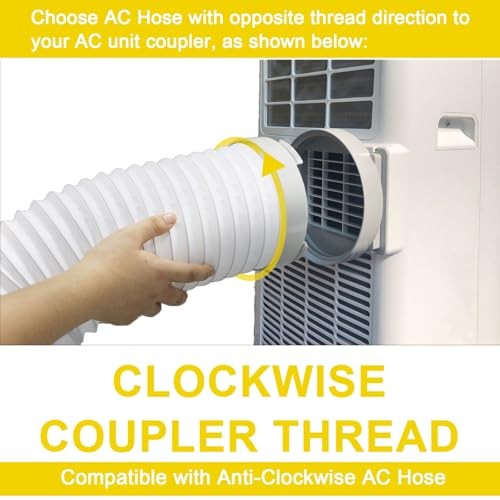 Portable Air Conditioner Hose, 5.9" Diameter Anti-Clockwise Thread, Universal