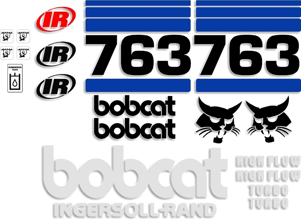 763 a Replacement decals decal kit / sticker set skid loader steer fits bobcat