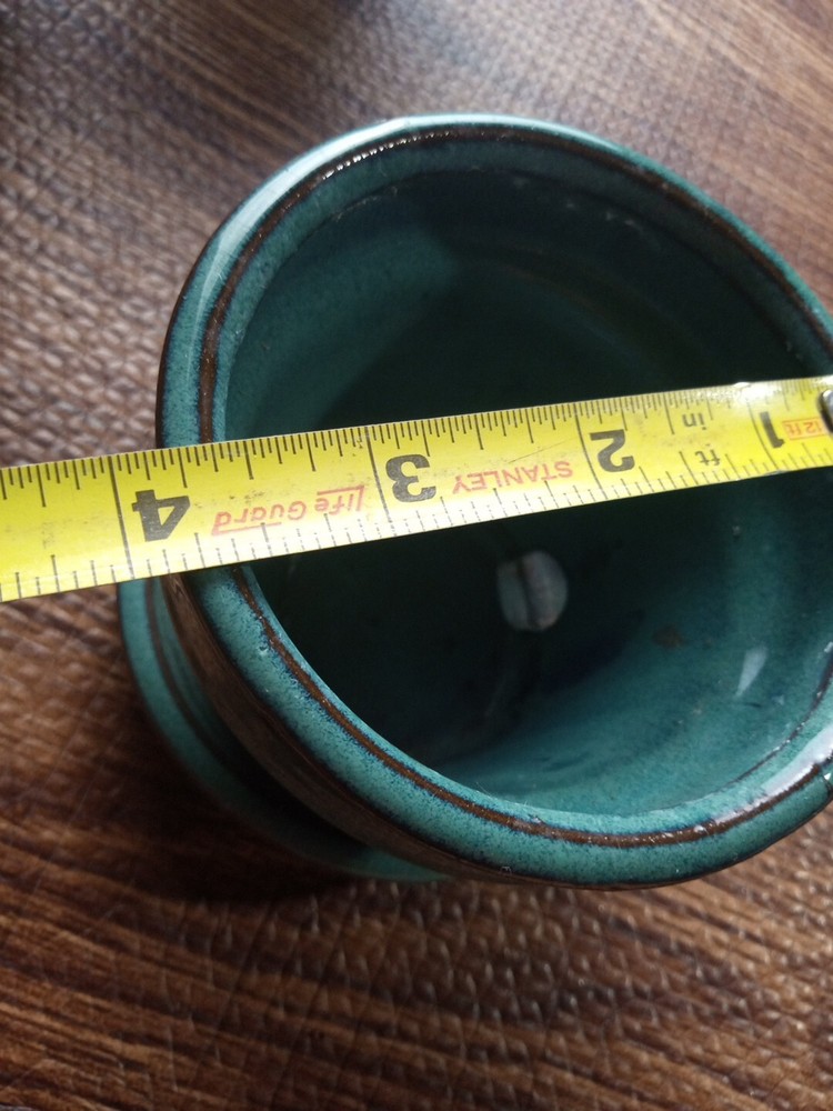 5 Green Turquoise Planter 3 W/ Attached Water Catcher
