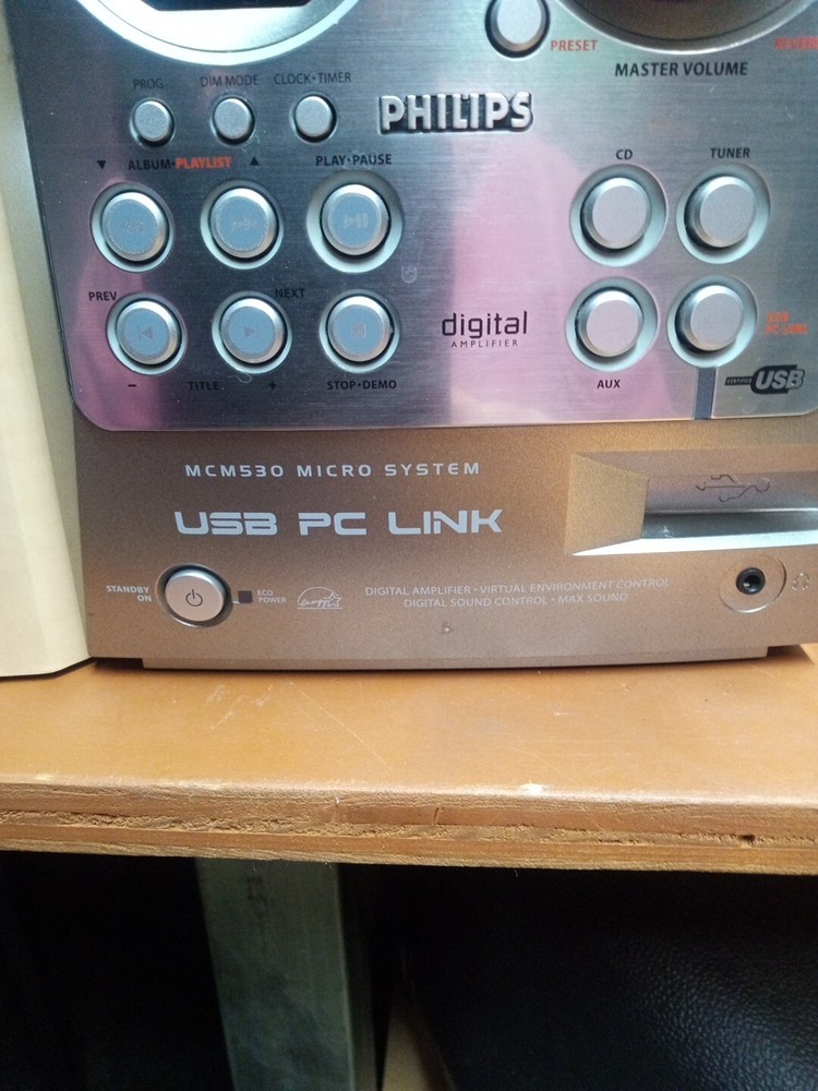 Philips MCM530/37 5 Disc CD Changer Micro Stereo System No Remote TESTED Workin