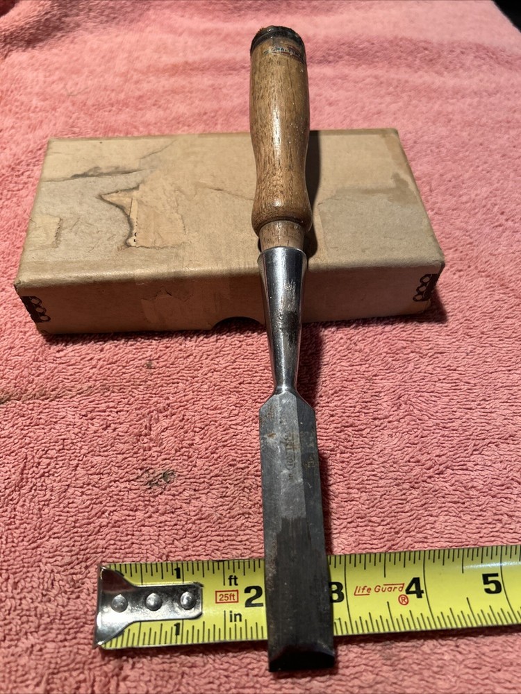 Craftsman 3/4” Wide socket type chisel wooden handle with leather cap