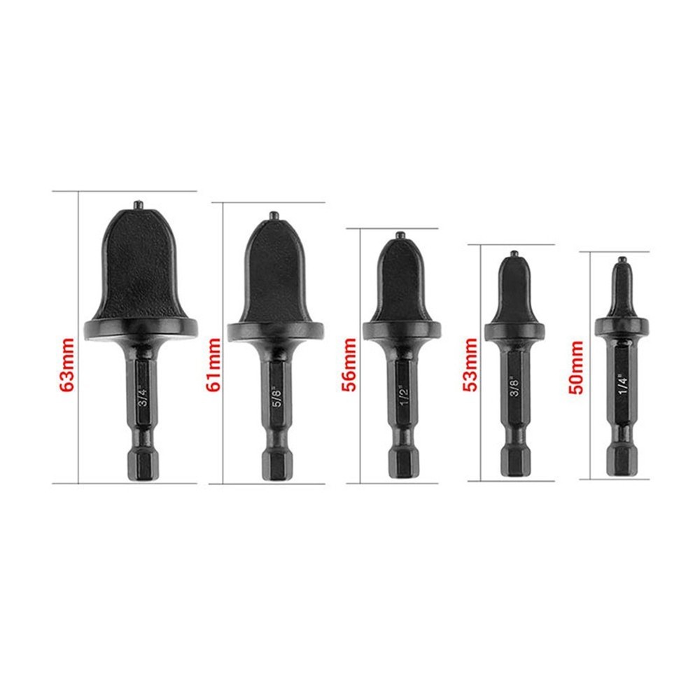 5 Pcs Air-Conditioning Copper Pipe Drill Bit Flaring Set Flaring Swaging Tool