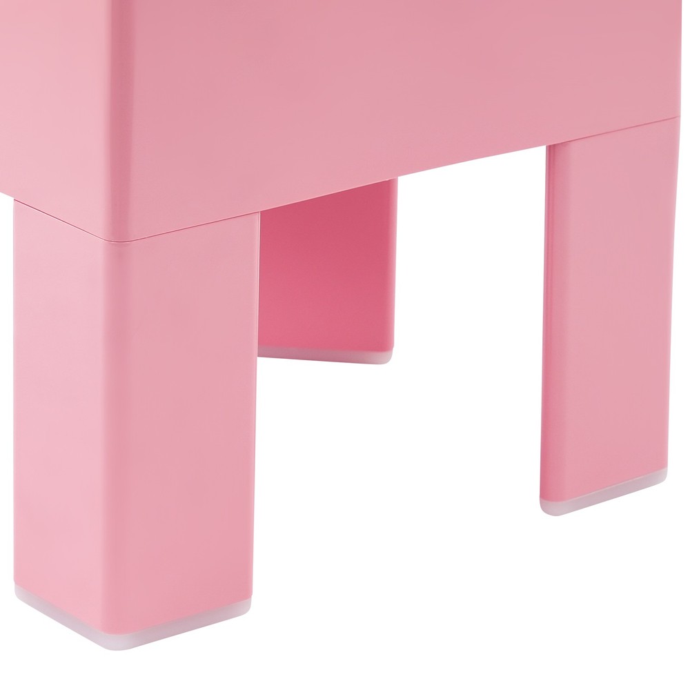 38*32*40cm ABS Side Table，Storage Stool，Multifunctional End Table，Pink Low Stool