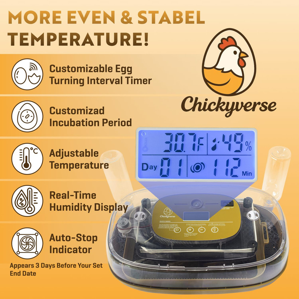 Egg Incubator for Hatching - 24-48 Eggs Capacity - Automatic Egg Turner & Adjust