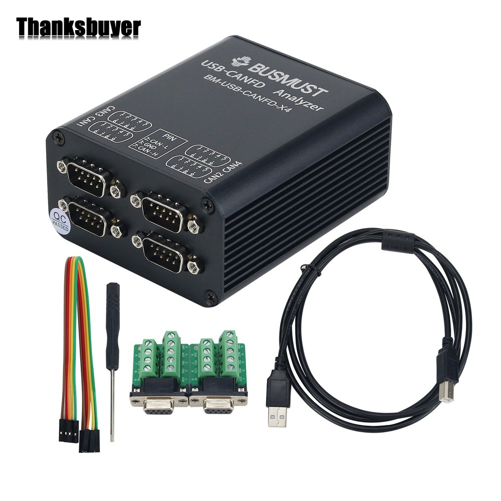 CAN Analyzer 4 Channel CANFD Analyzer USB to CANFD Busmaster Upper Computer pe66