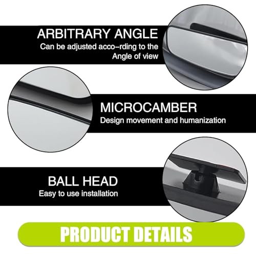 Icyfond 2PCS Blind Spot Mirrors, Rectangular Shaped HD Glass Convex Rear Square