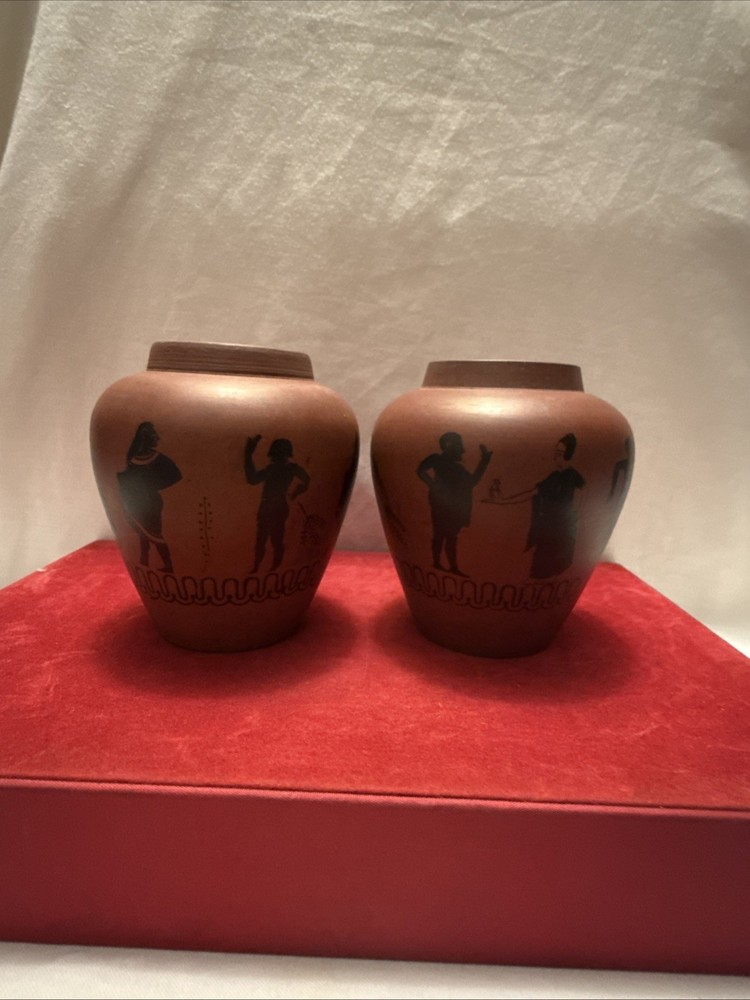 Pair Of Terracotta Printed Pots