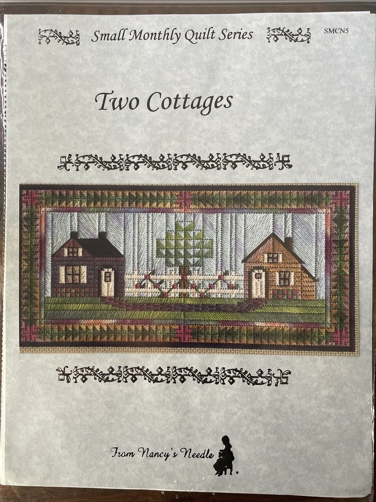 Nancy’s Needle Small Monthly Quilt Series Needlepoint Pattern Two Cottages SMCN5