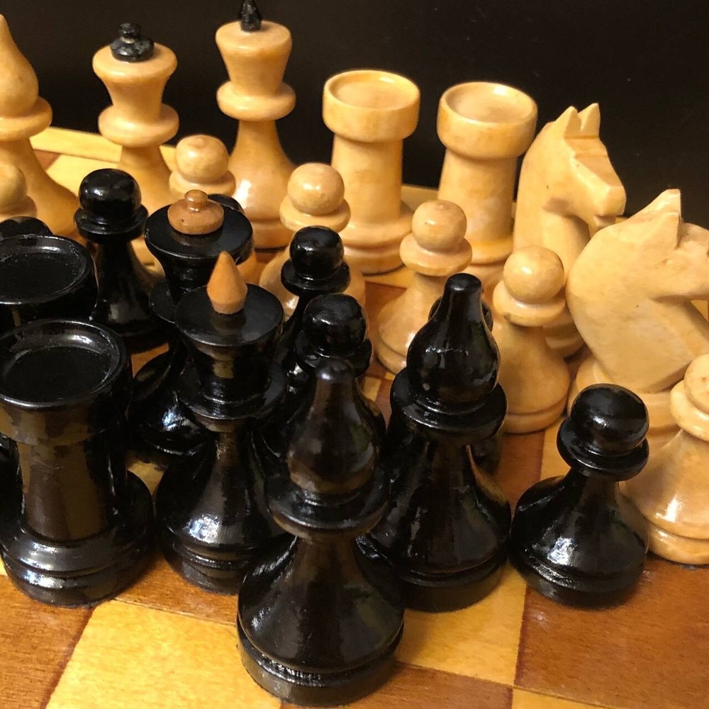 Vintage soviet Wood Chess 1960s