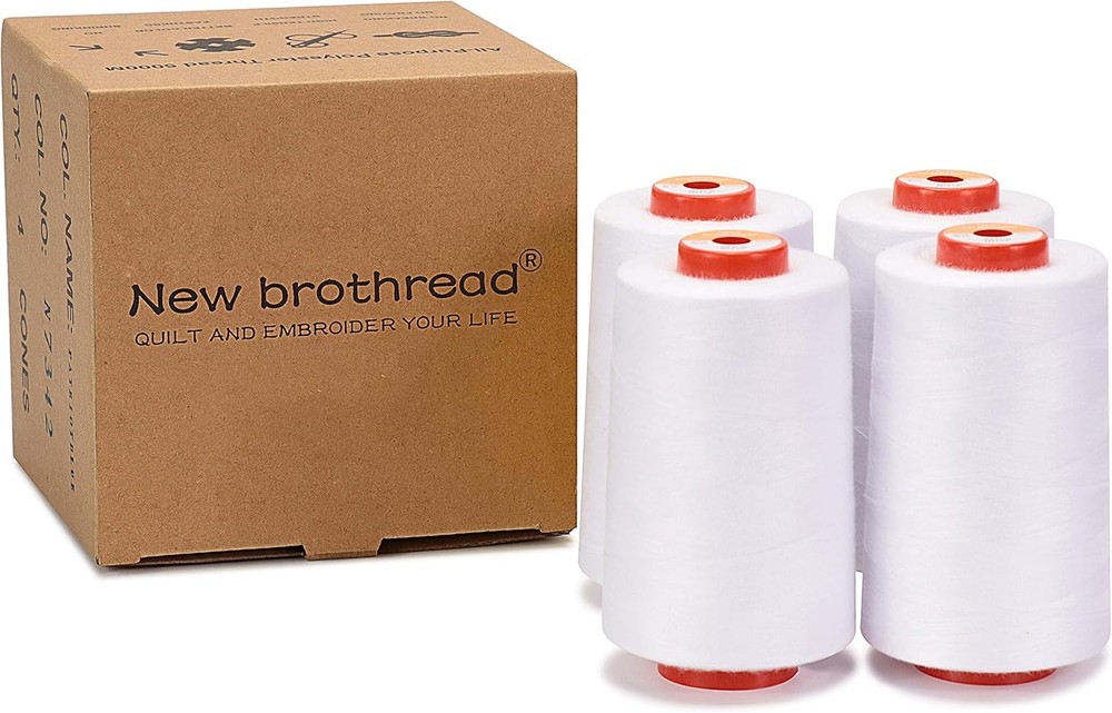 4-Pack Large Cones 5500Y All Purpose Spun Polyester 40S/2 Thread for Serger