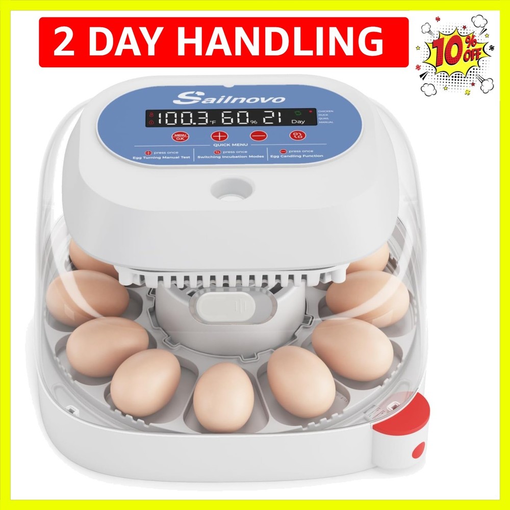 12 Egg Incubators for Hatching Eggs with 4 Modes