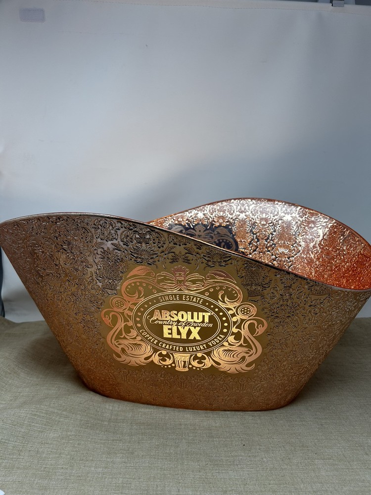 ABSOLUT ELYX Demask Copper Ice Bucket Illuminated Display LED White