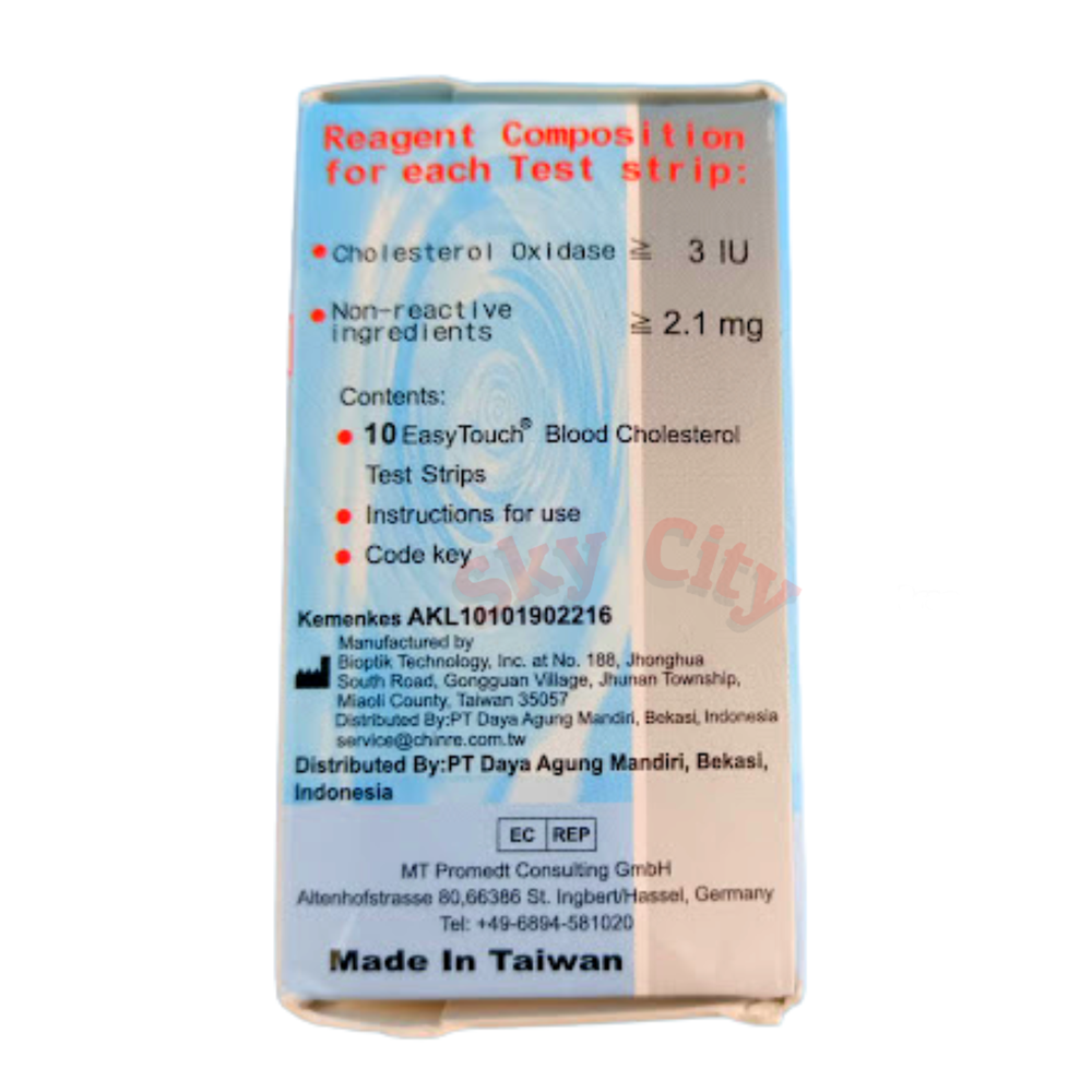 Original New Easy Touch Test Strips For Cholesterol Level Check - 10 Test Strips