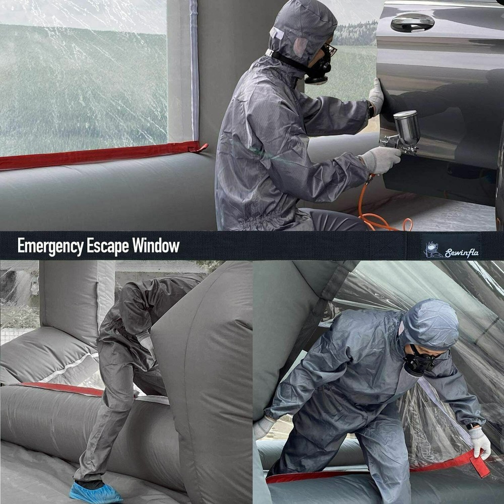 Sewinfla 26X15X10Ft Inflatable Paint Booth & 2 Blowers Replaceable Filter CNA