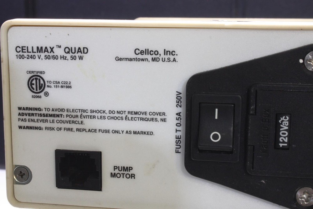 USED CELLCO Incorporated CELLMAX QUAD Artificial Capillary System SKU 219860