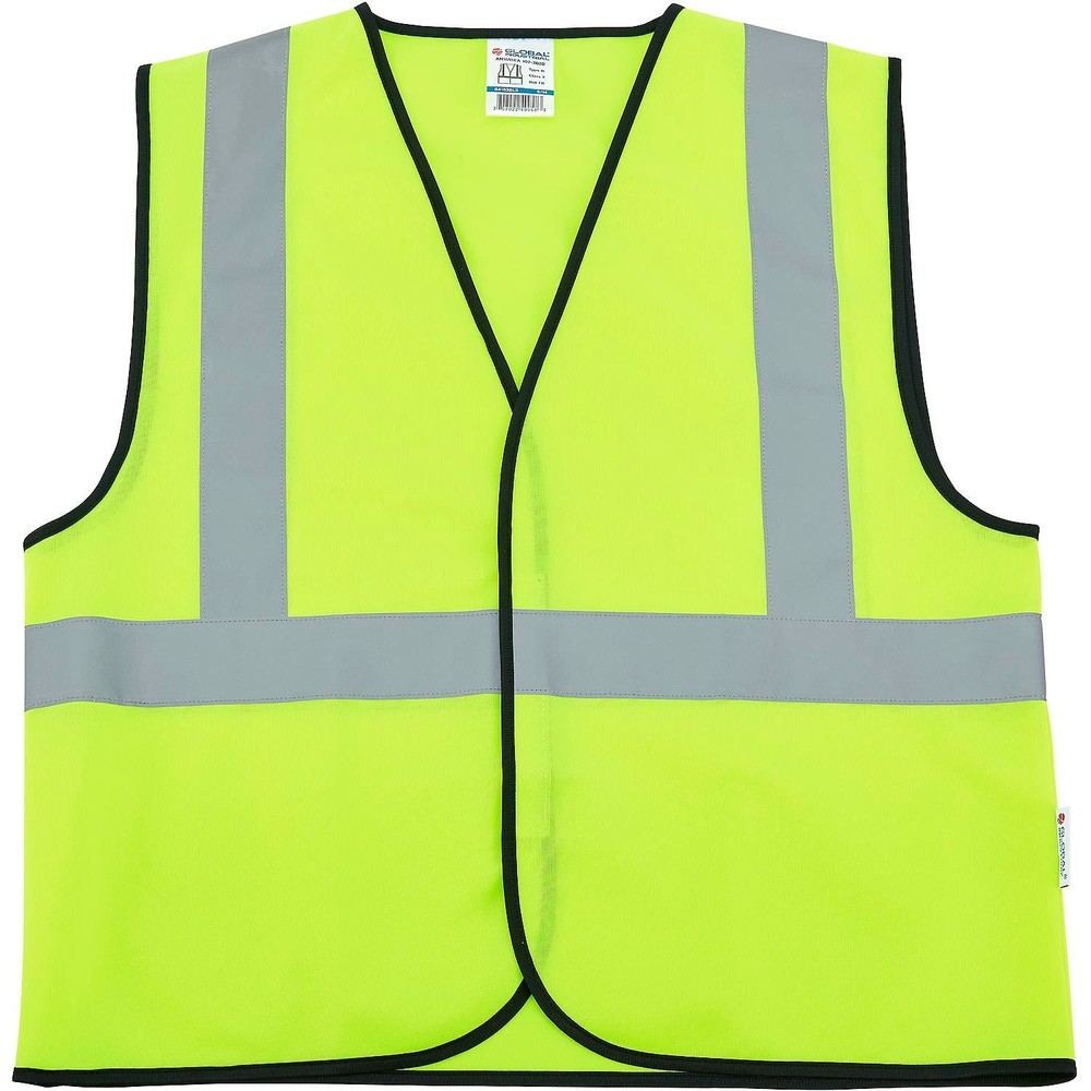 Global Industrial Hi-Vis Class 2 Safety Vest Solid Polyester Lime L/XL