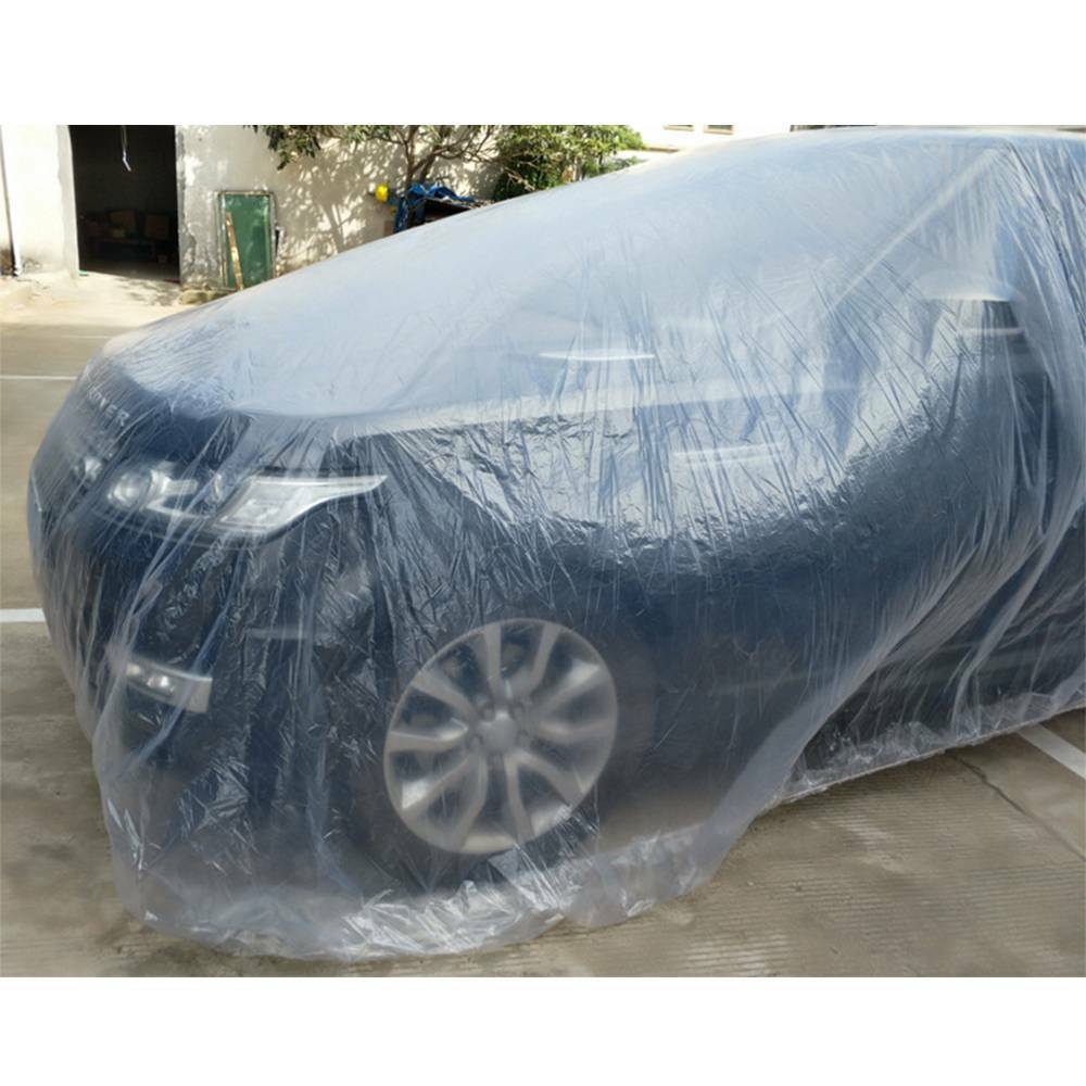 Clear Plastic Temporary Universal Disposable Car Cover Rain Dust Garage 1 PACK