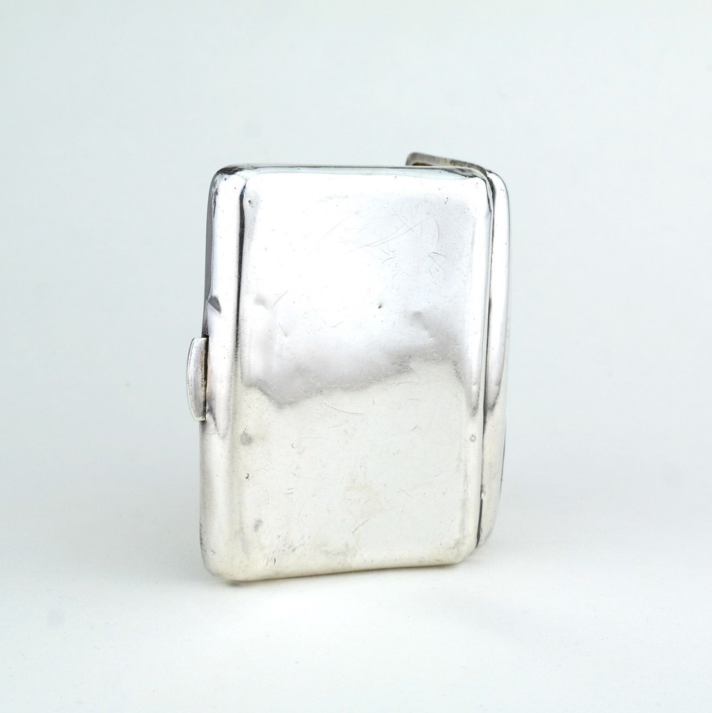 Rare Edwardian Novelty Solid Sterling Silver Cigarette Case Cricket. 1910.