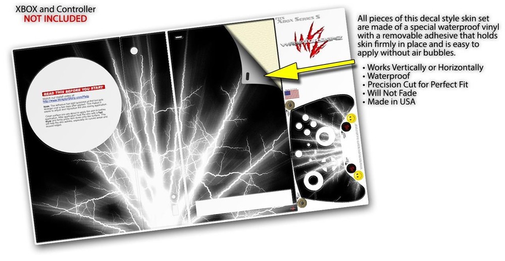 Skins XBOX Series S Console Controller Lightning White