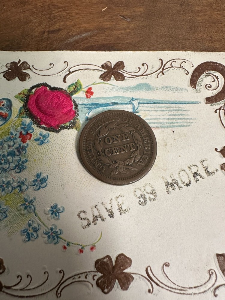 SAVE 99 MORE LUCKY LARGE CENT PENNY POSTCARD MAILER AS-IS