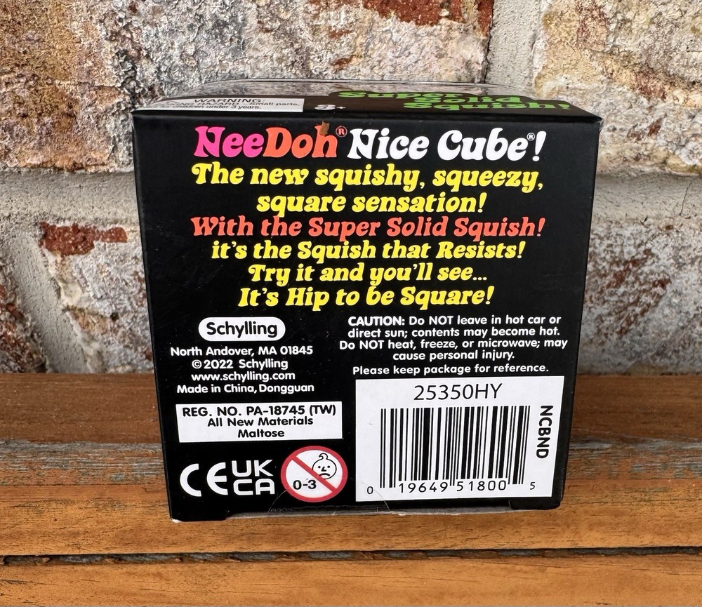 Nee Doh Nice Cube Super Solid Squish! - Blue Purple Pink - Brand New w Display!