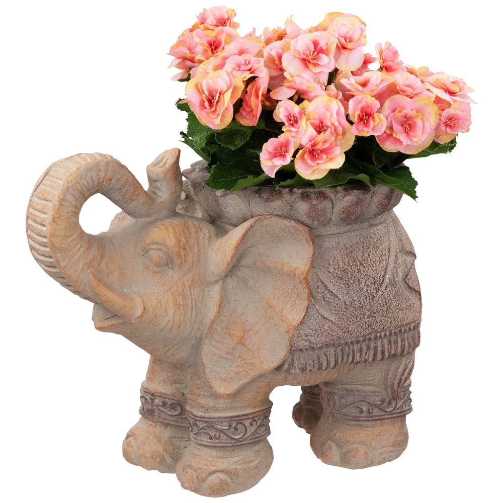 Northlight 13.75" Elephant Outdoor Garden Planter