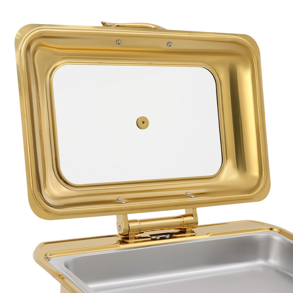 Gold Chafing Dish Buffet Stove Rectangular Catering Chafer Stove Buffet Stove