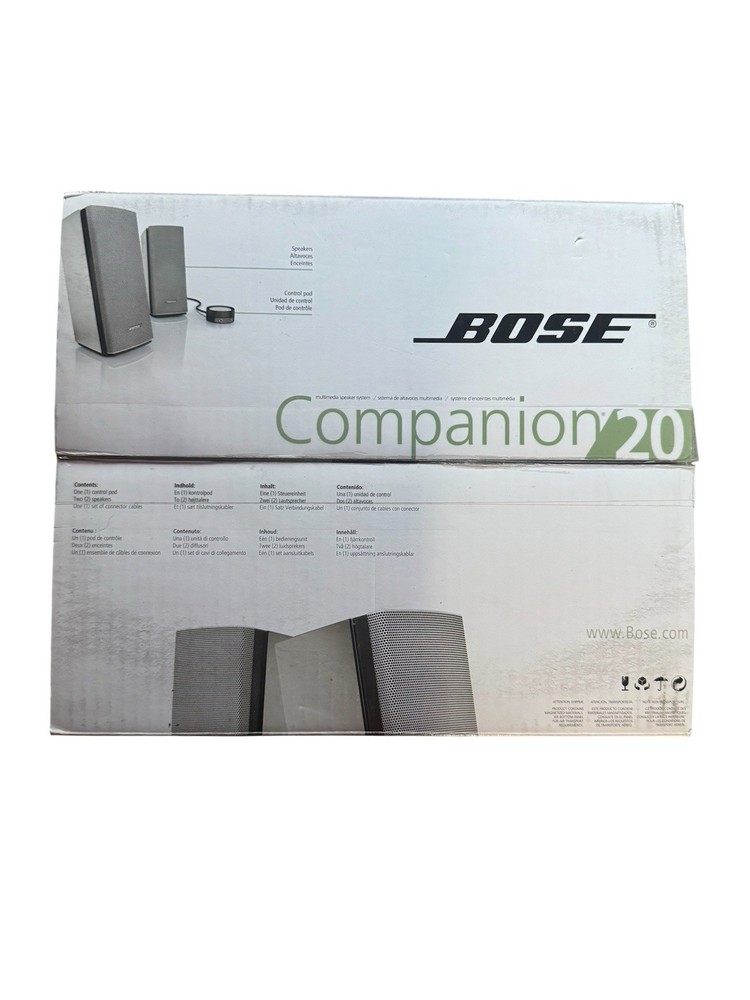 Bose Companion 20 Multimedia Speaker System - Silver - Complete In Box - TESTED