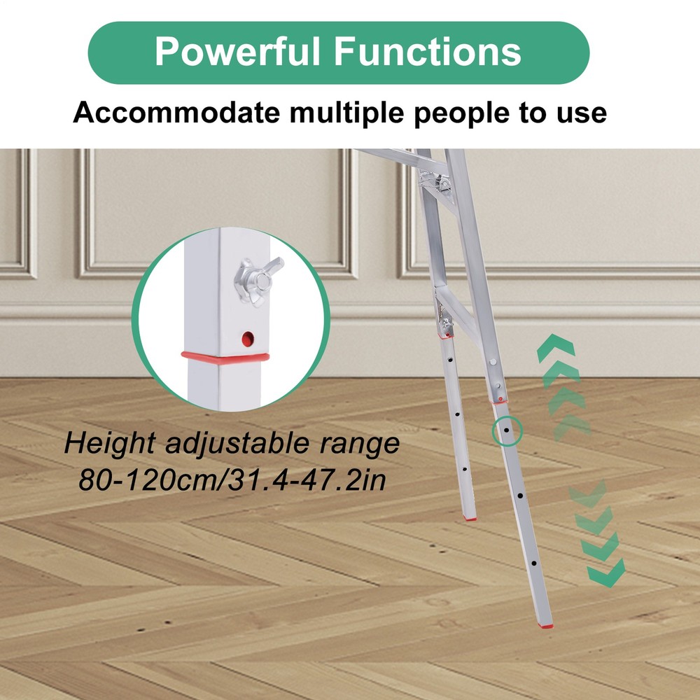 160 X 30cm Folding Scaffolding Platform Work Bench Scaffold Adjustable Height-