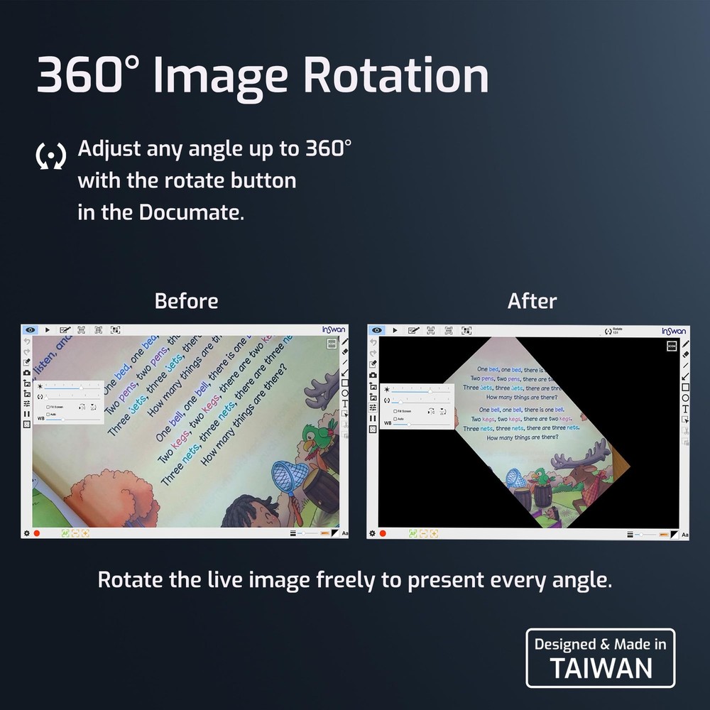 INS‑2 4K USB Document Camera – 13MP, Dual Auto‑Focus, LED Light and Microphon...