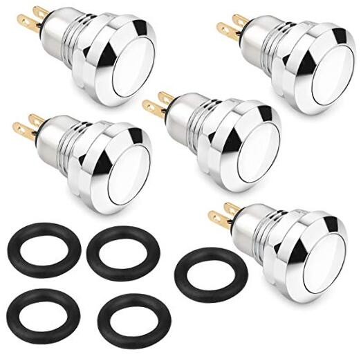 Metal Momentary Push Button Switch Waterproof Silver Point 8mm Mini Micro