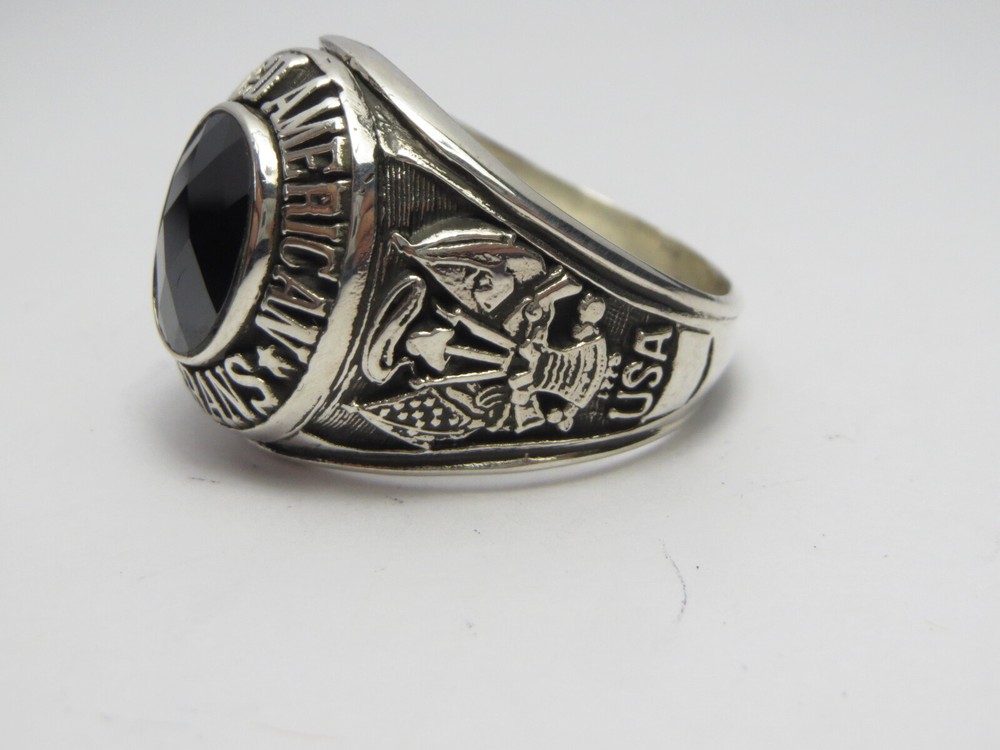 SILVER 925 , RING , DISABLED AMERICAN , USA , VETERANS RING , US size 9