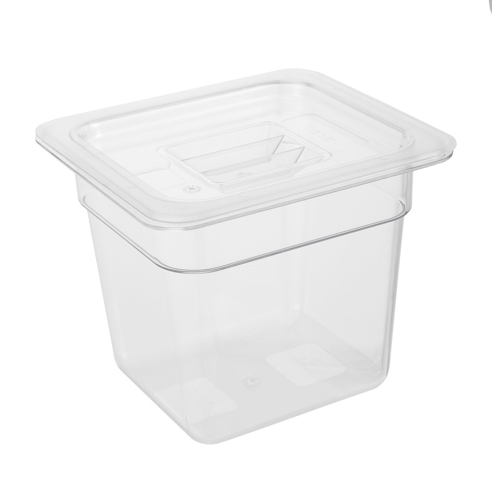 8pcs Large Capacity PC 1/6 Food Pan Rectangular Food Storage Container -40-212℉