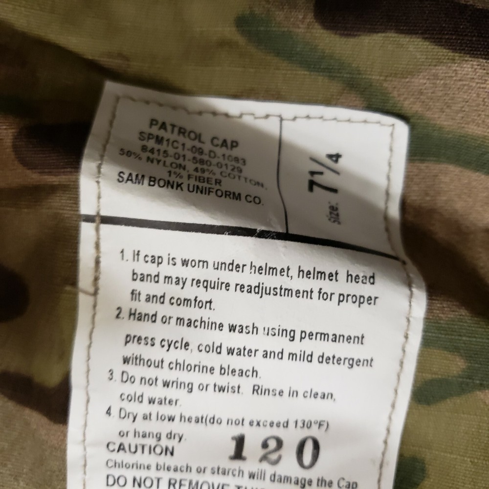 **NWT** USGI OCP Multicam Patrol Cap Size 7 1/4 New