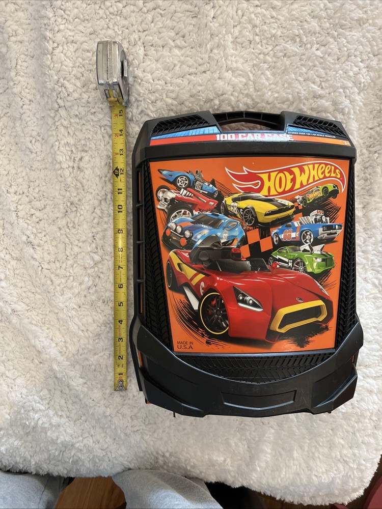 Hot Wheels Rolling Storage Case Retractable Handle Carry 100 Car Hotwheels